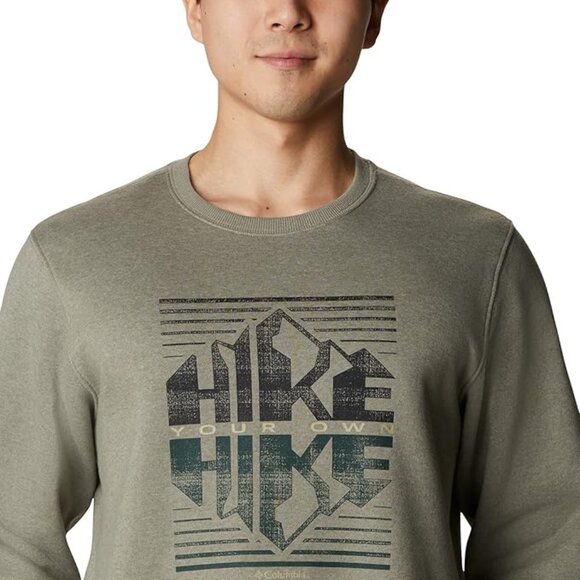 🆕Columbia Men's Hart Mountain Graphic Crew, XL and XXL- Stone Green H/Hike Grap - Picture 4 of 5